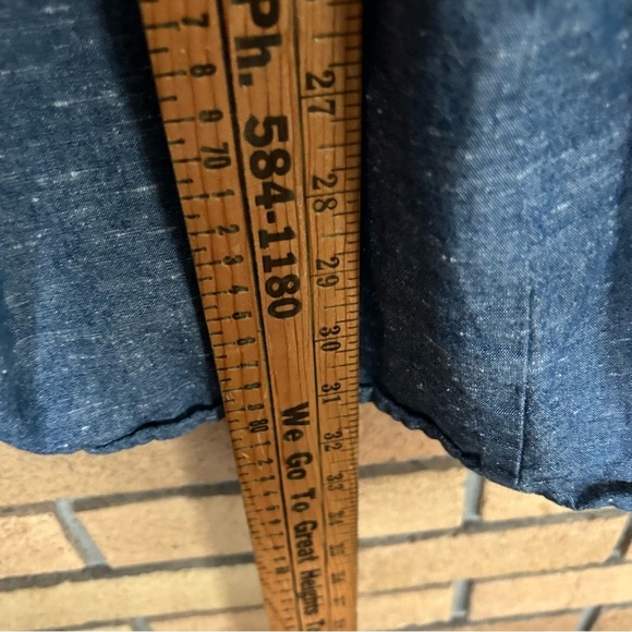 Madewell Chambray Pintuck Cami Ruffle Chambray Mini Dress Size 4 - Picture 7 of 8